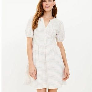 Loft  Spacedye Stripe Swing Shirtdress Size S
